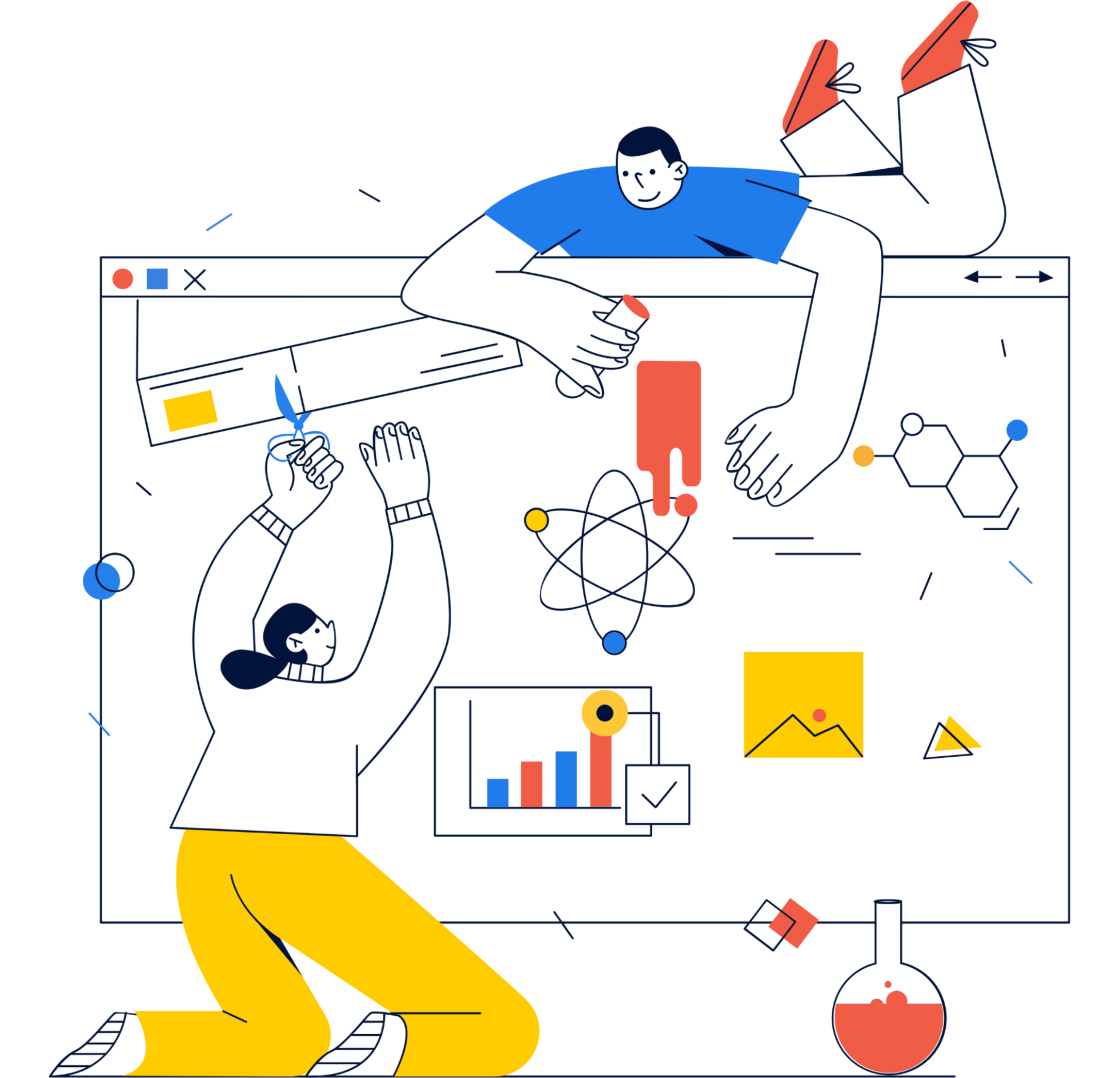 Collaborative design session: A diverse team actively working together on UI mockups and data visualizations on a large screen, fostering innovation and teamwork.